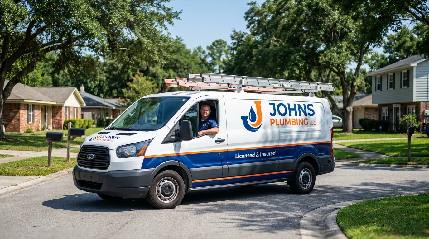 Johns Plumbing LLC service van in North Canton, OH