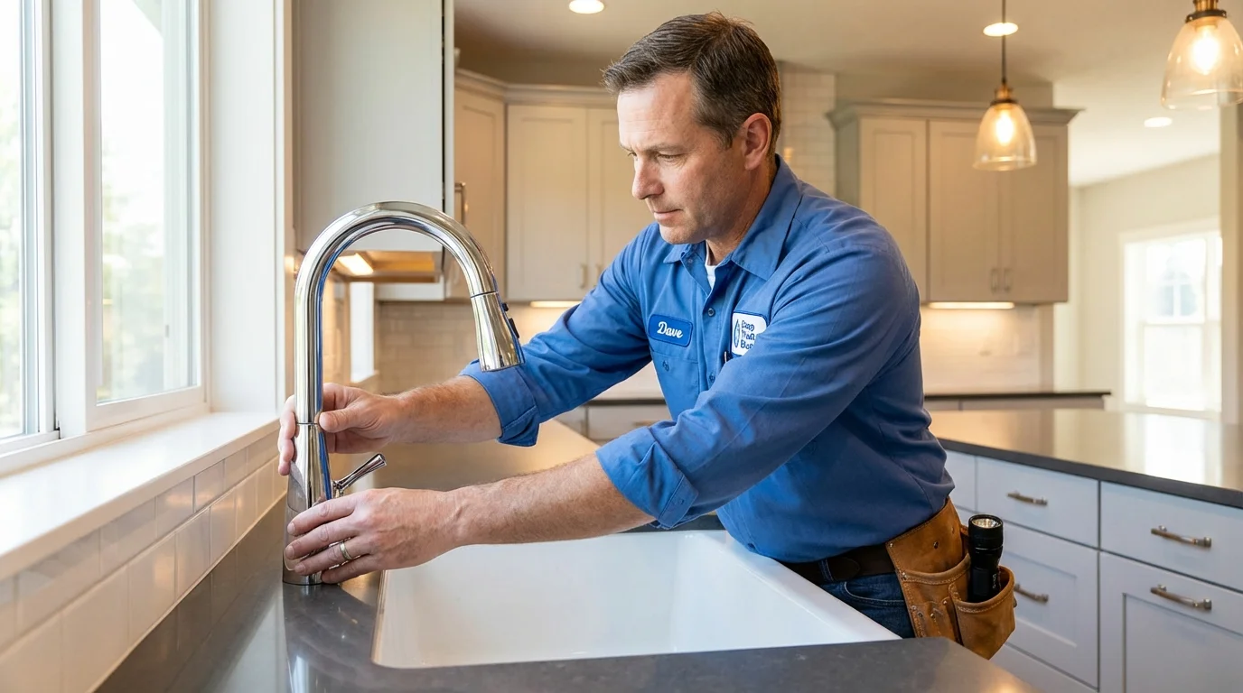 Kitchen faucet installation by Johns Plumbing LLC in North Canton